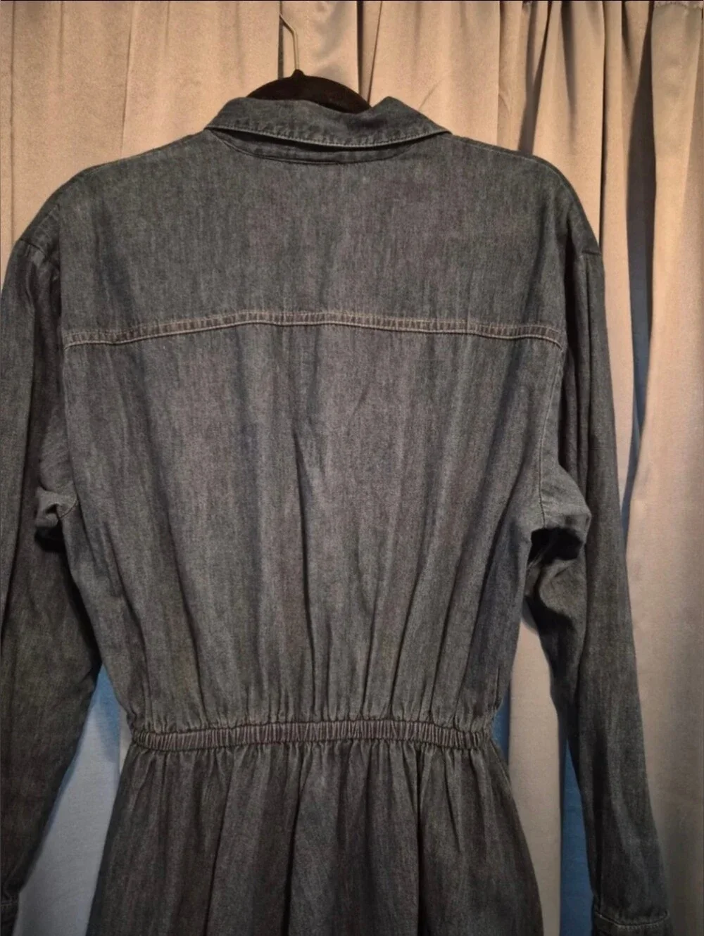 Vintage Gotcha Covered Cottagecore Denim Maxi Dress Pockets Made in the USA
